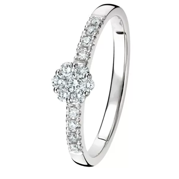 Kohinoor Daisy Timanttisormus Valkokulta 033-237V-26* Naisten Korut | Timanttisormukset Valkokulta